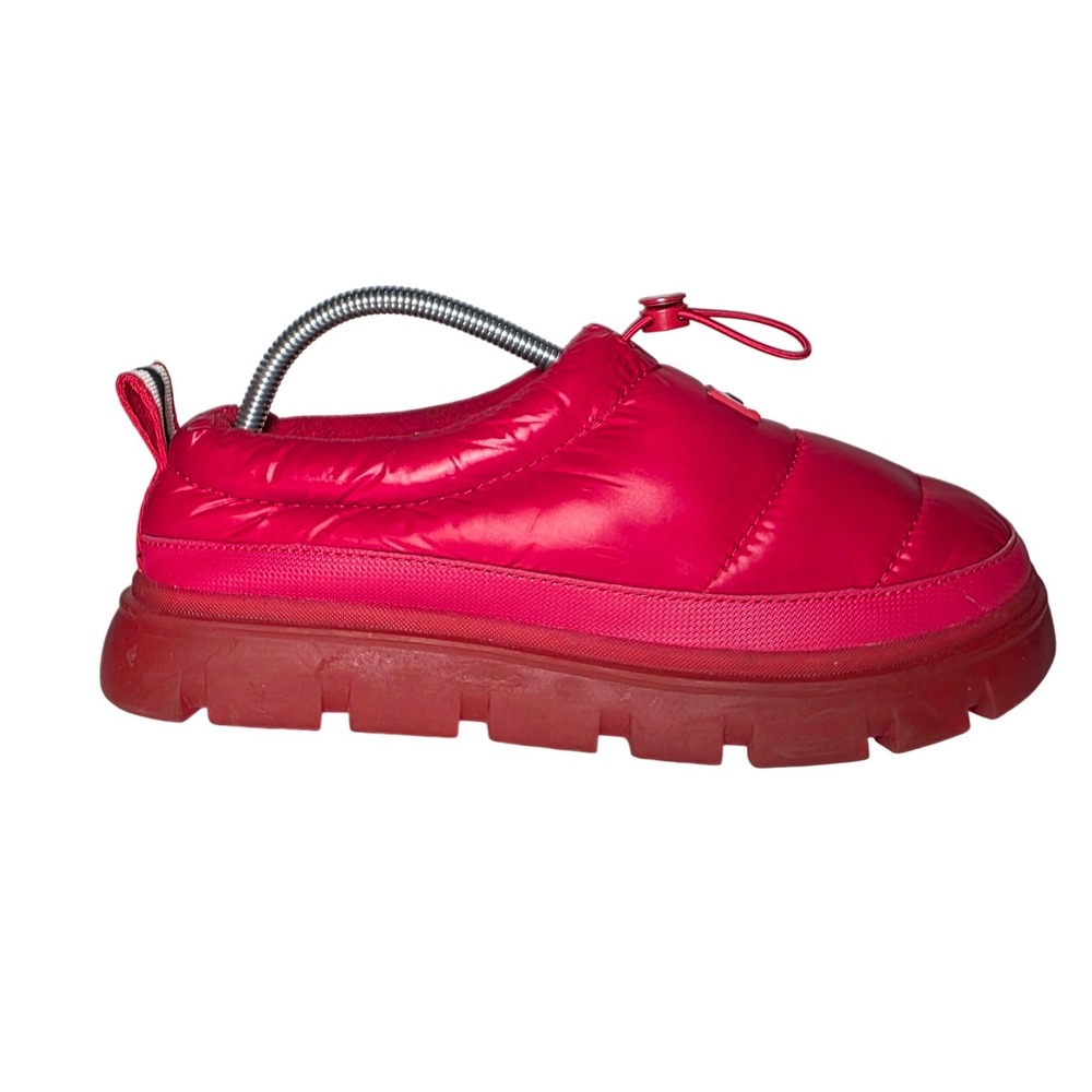Hunter Intrepid Puffer Low Top Shoes Red Quilted Platform Slip On Sneakers Sz 10 - Picture 5 of 10